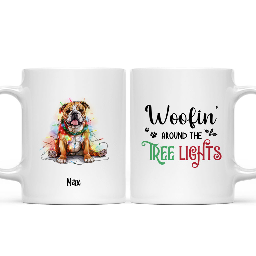 Christmas Dog Mug - Christmas Bulldog with Christmas Lights - Mug_3