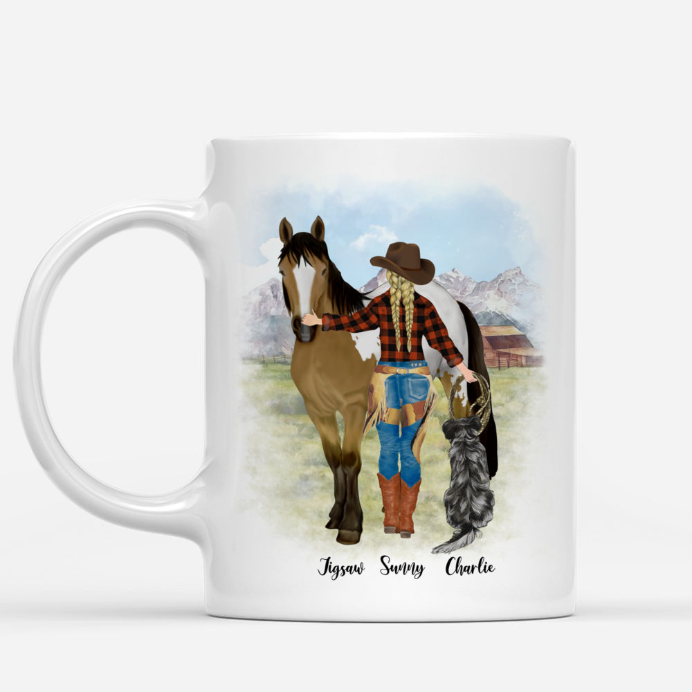 Cowgirl 2 - Get up. Look up. Show up. Never give up - Personalized Mug_1