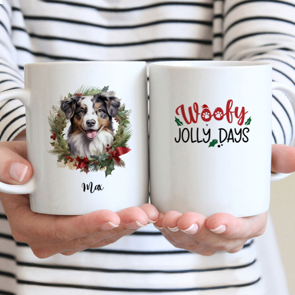 Christmas Dog Mug - Christmas Miniature American Shepherd Dog Mug - Mug