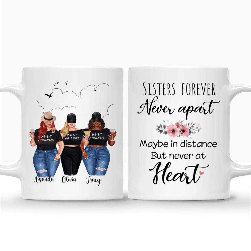 Topic - Personalized Mug - 2/3 Girls - Sisters forever, never apart. Maybe in distance but never at heart. - Personalized Mug_3