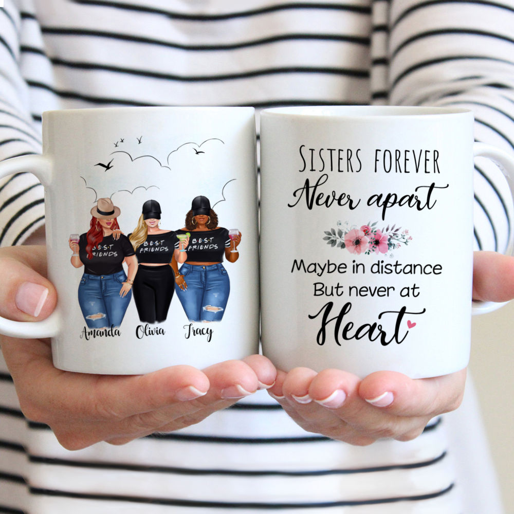 Personalized Mug - Topic - Personalized Mug - 2/3 Girls - Sisters forever, never apart. Maybe in distance but never at heart.