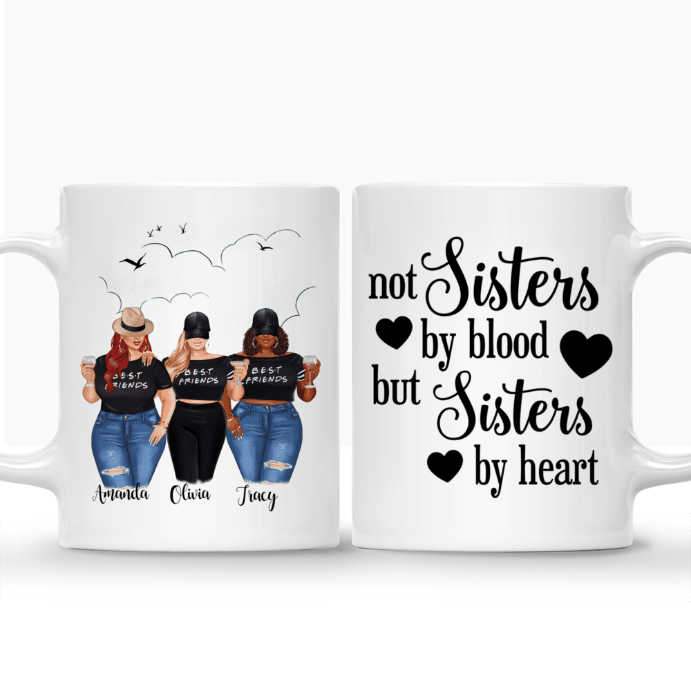 Personalized Mug - 2/3 Girls - Not Sisters By Blood But Sisters By Heart