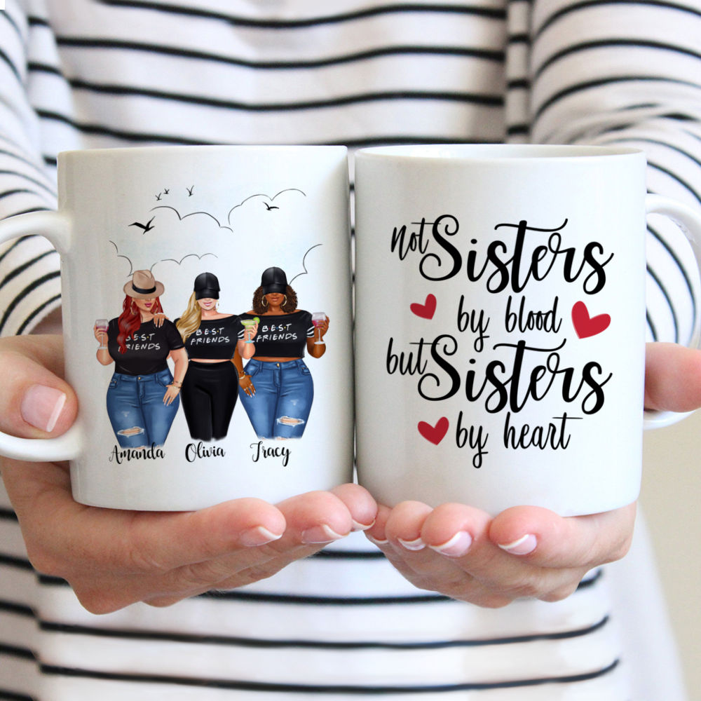 Personalized Mug - Topic - Personalized Mug - 2/3 Girls - Not Sisters By Blood But Sisters By Heart