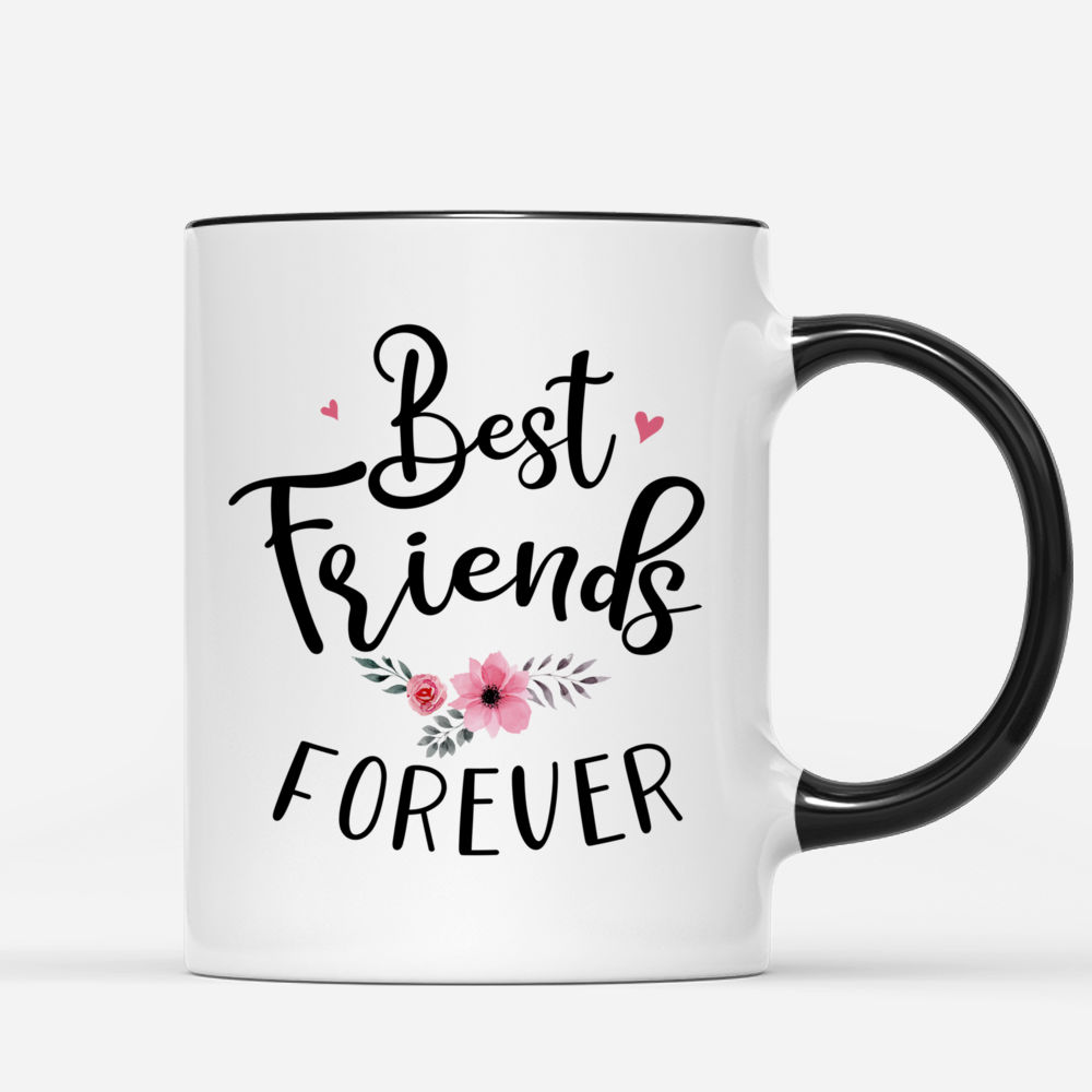 Trendy Faux Rose Gold Script, Best Friends Photo Coffee Mug