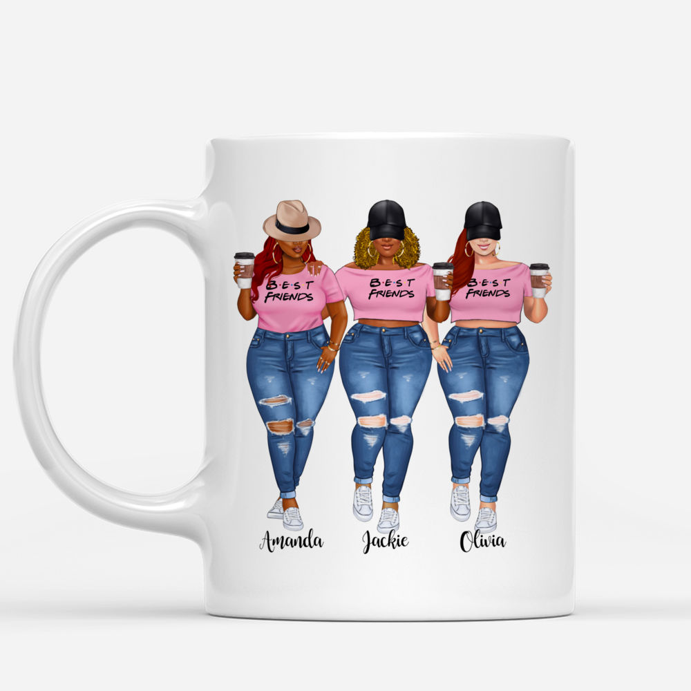 Personalized Mug - 3 Pink Girls - Im pretty sure we are more than sisters. We are like a really small gang._1