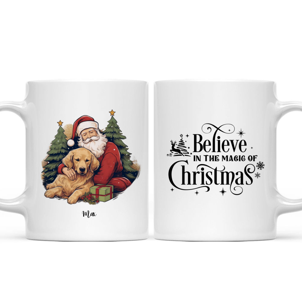 Christmas Dog Mug - Sleeping Dog With Santa Claus - Believe in The Magic of Christmas_4