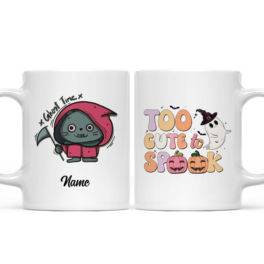 Halloween Mug - Happy Halloween Mug, Funny Cat Ghost Time Witch Mug 35366 - Personalized Mug_3