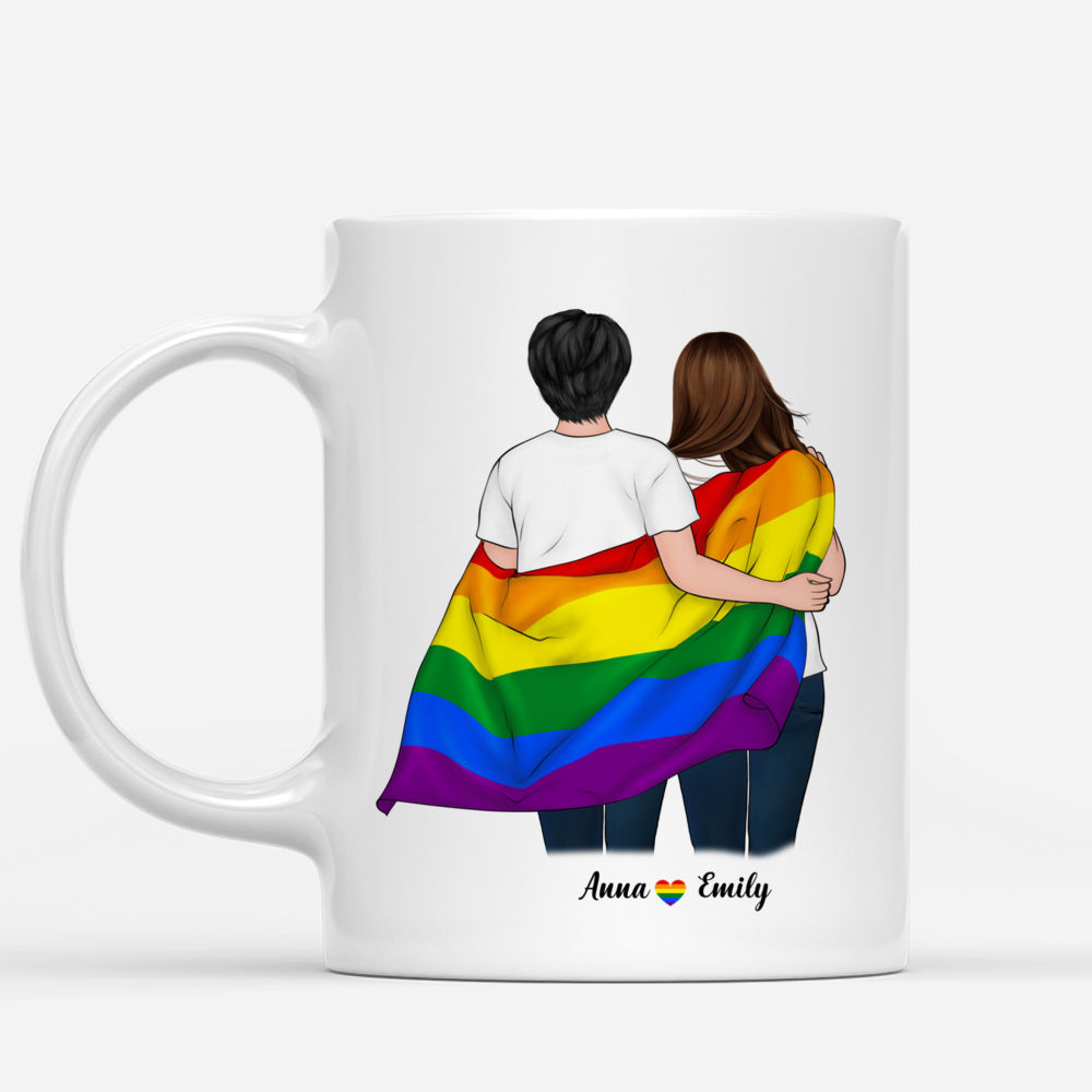 Personalized Mug - LGBT Couple - To My Girlfriend I promise to encourage you & inspire you and to love you truly through good times and bad. Couple Gifts_1