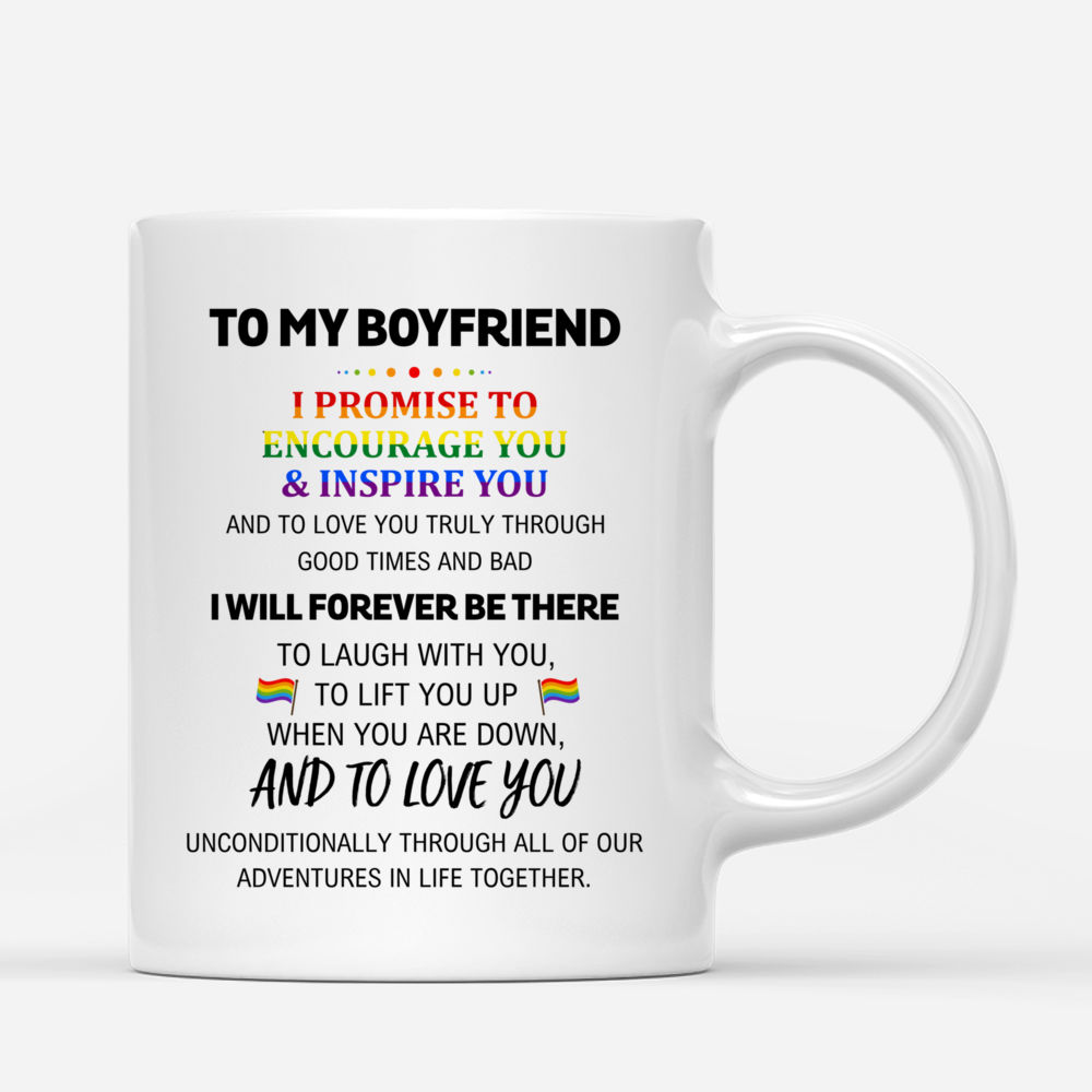 To my boyfriend Promise Encourage Inspire Street, Customized mug, Anni -  PersonalFury
