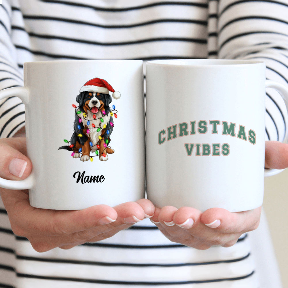 Christmas Mug - Funny Dog Christmas Light Mug - Retro Gifts For Family, Friends, Couple, Brother, Sister, Parents