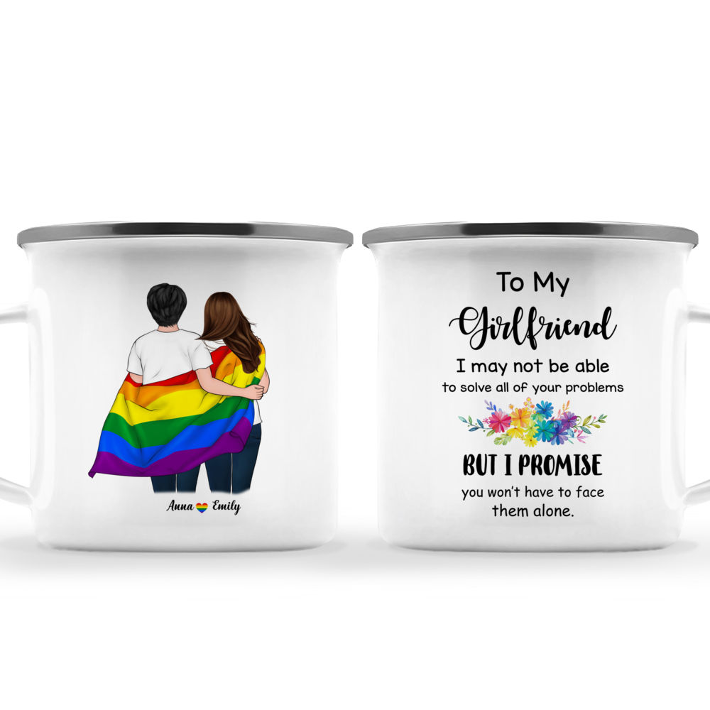 Coffee mug with surprise message: Will you be my girlfriend? –