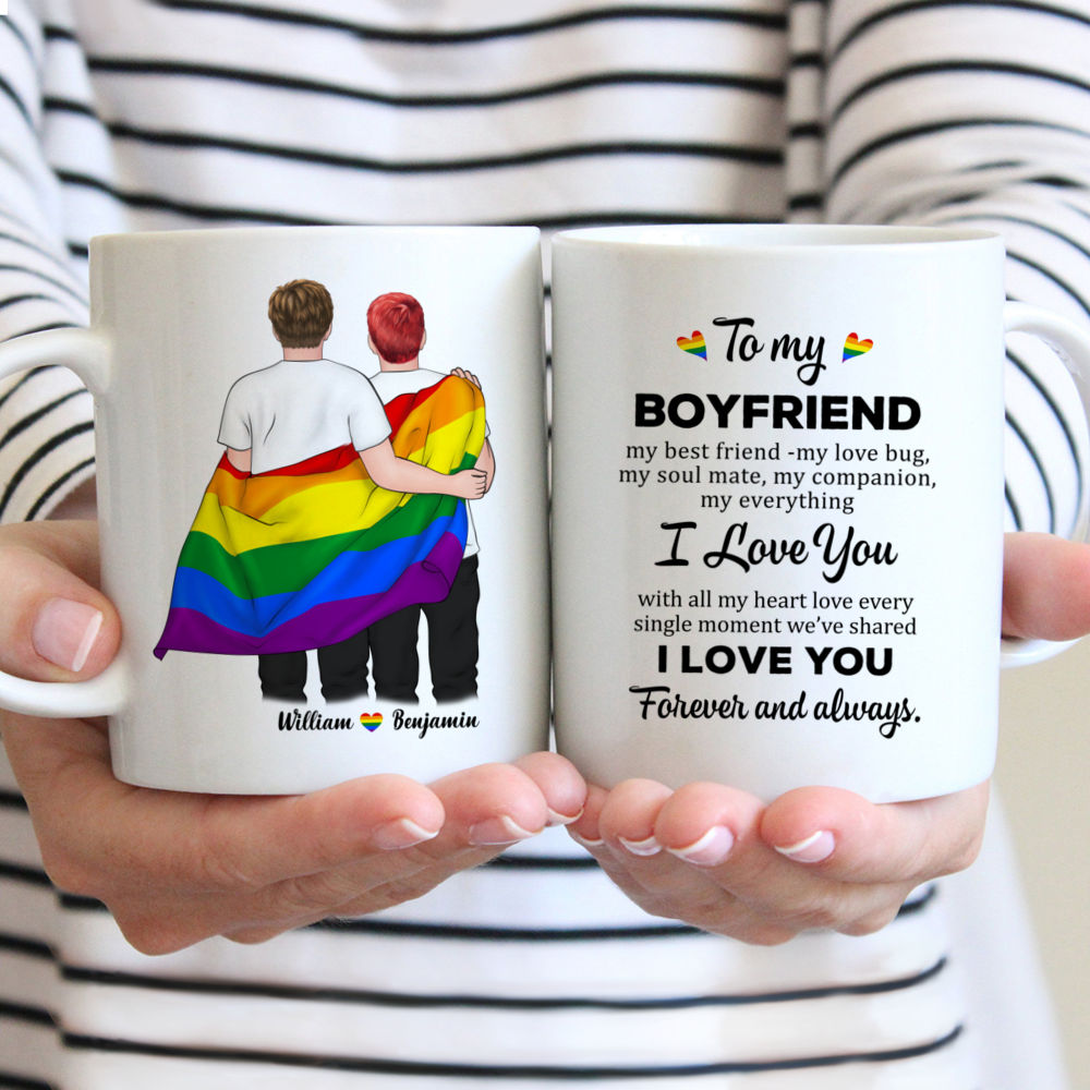 Topic - Personalized Mug - LGBT - To My Boyfriend my best friend - my love bug, my soul mate, my companion, my everything - Personalized Mug