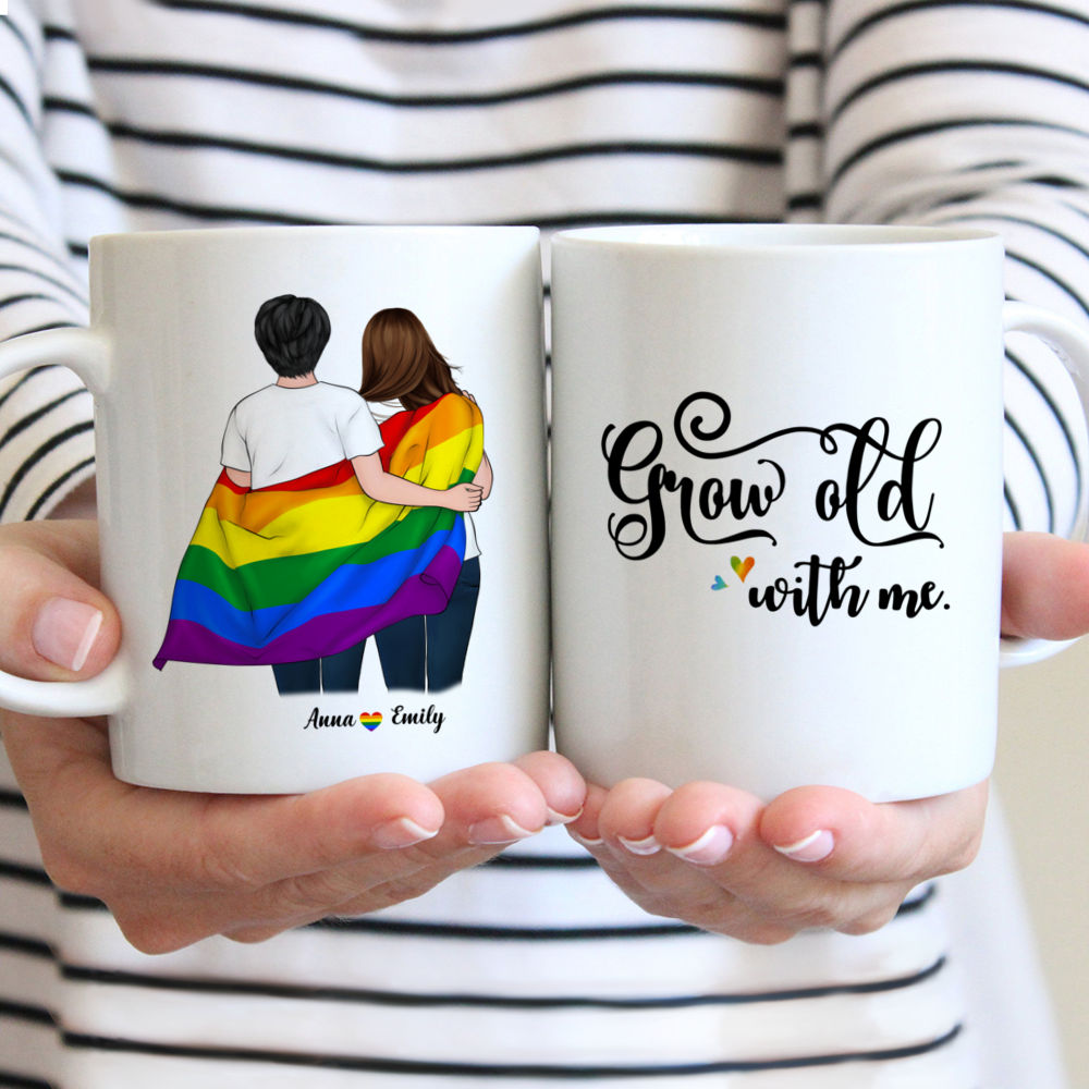 Personalized Mug - LGBT Couple - Grow old with me - Valentine's Day Gifts, Couple Gifts, Couple Mug