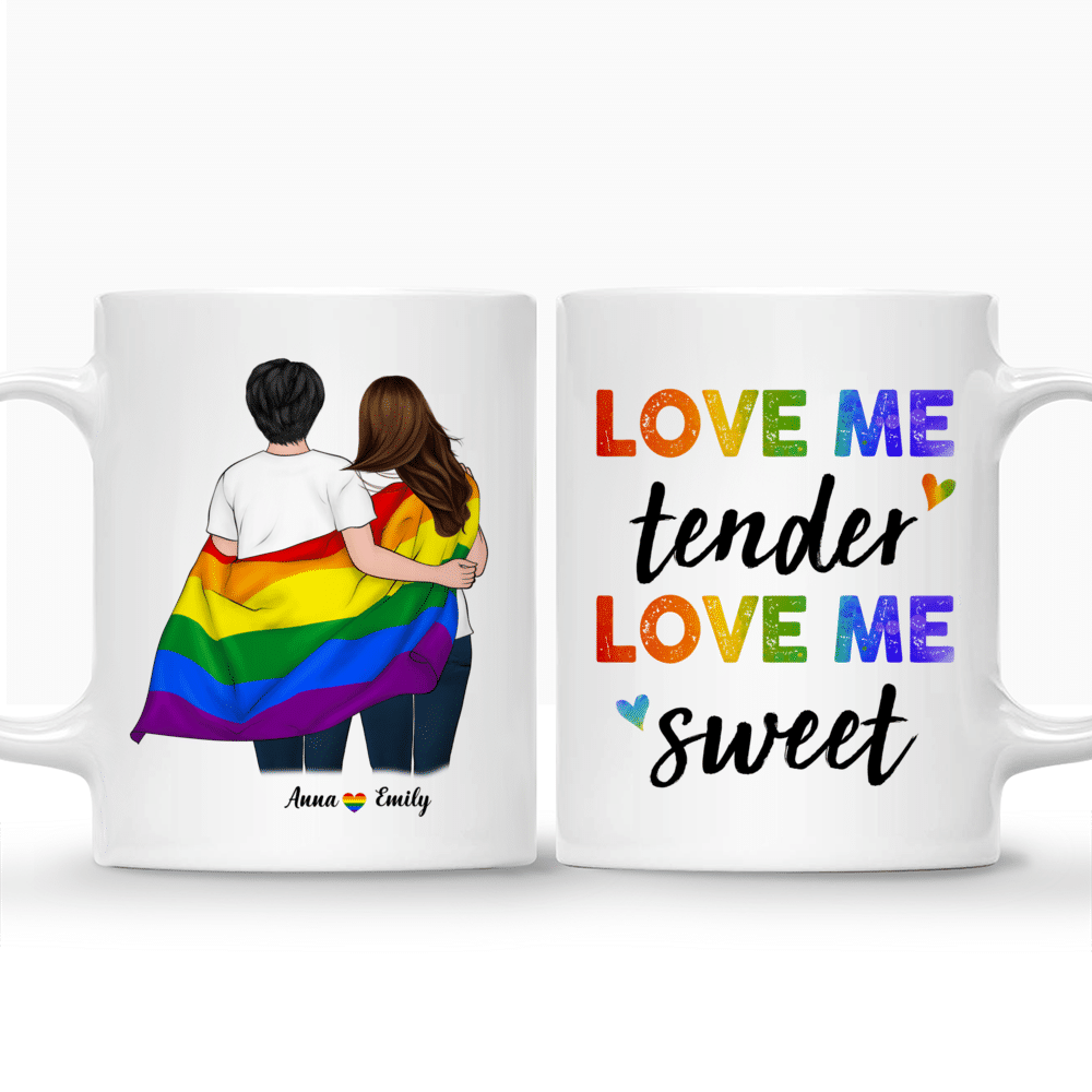 Personalized Mug - LGBT Couple - Love me tender, love me sweet - Valentine's Day Gifts, Couple Gifts, Couple Mug_3