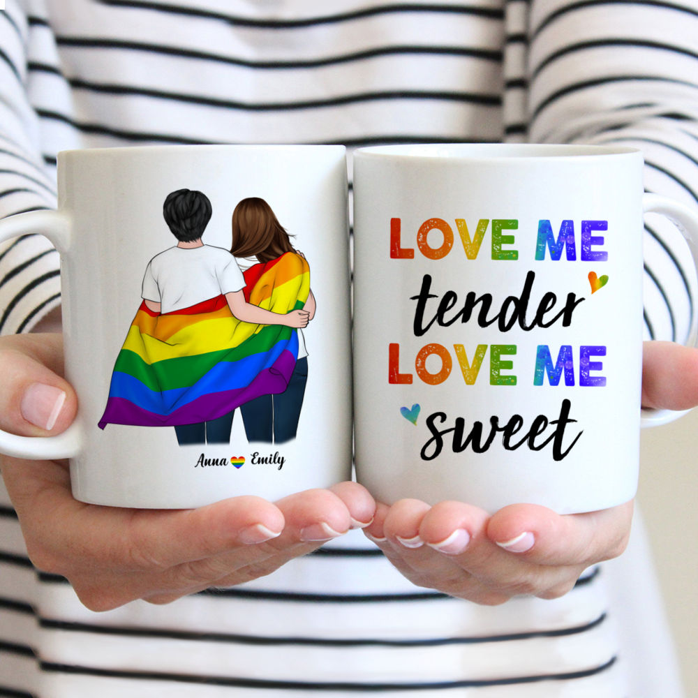 Personalized Mug - LGBT Couple - Love me tender, love me sweet - Valentine's Day Gifts, Couple Gifts, Couple Mug