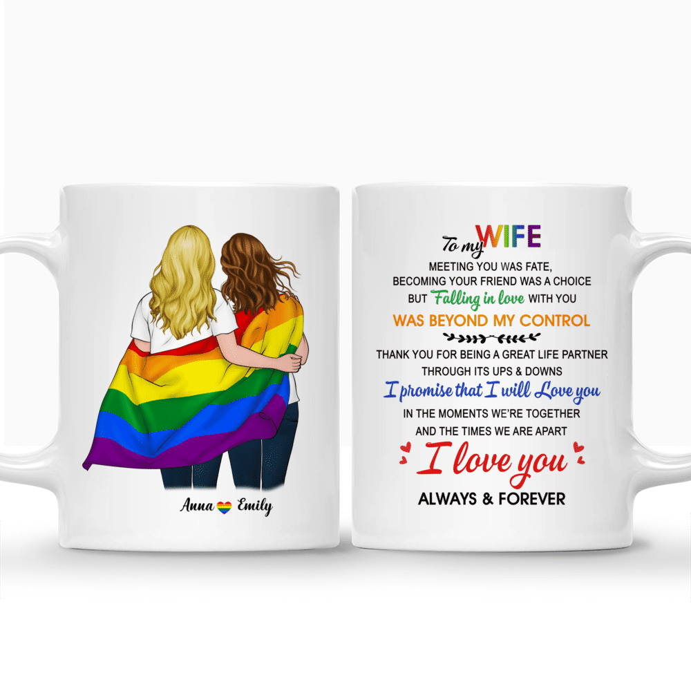 Personalized Mug - LGBT Couple - To my Wife Meeting you was fate, Becoming your friend was a choice... Couple Gifts, Valentines Gifts_3