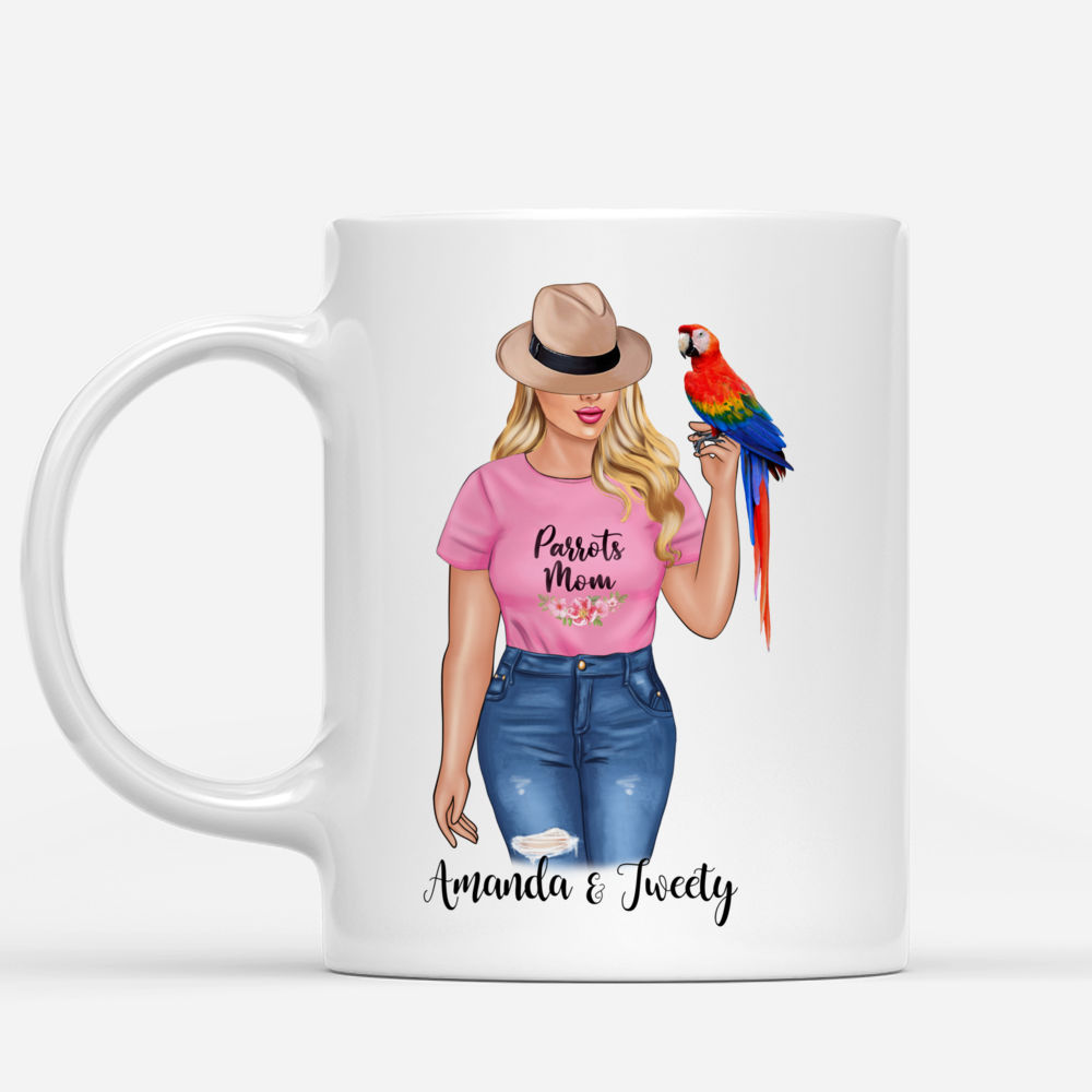 Personalized Mug - Topic - Personalized Mug - Woman & Bird - Life is better with a parrot_1