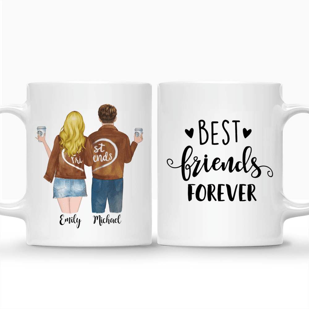 Personalized Mug - Topic - Personalized Mug - Male & Female - Brown Jacket - Best Friends Forever_3