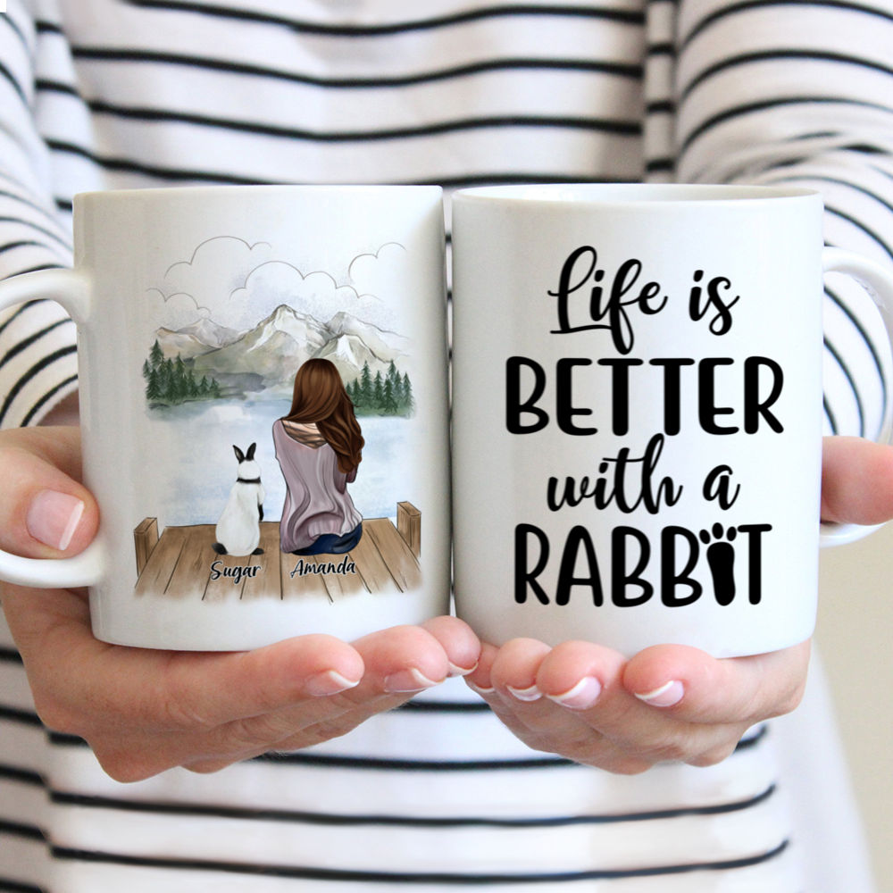 Personalized Rabbit  Mug - Rabbit Mom - Life Is Better With A Rabbit
