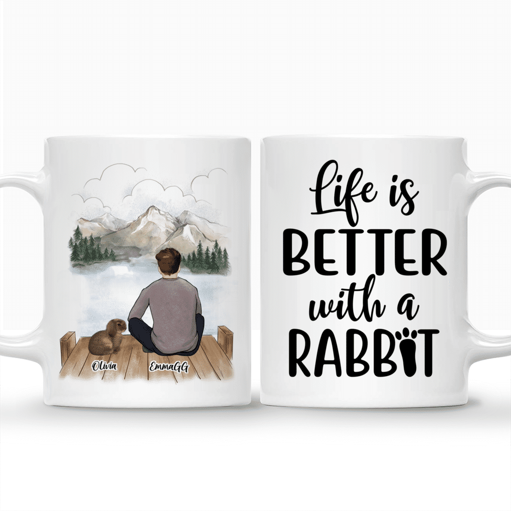 Personalized Rabbit  Mug - Man & Rabbit - Life Is Better With A Rabbit_3