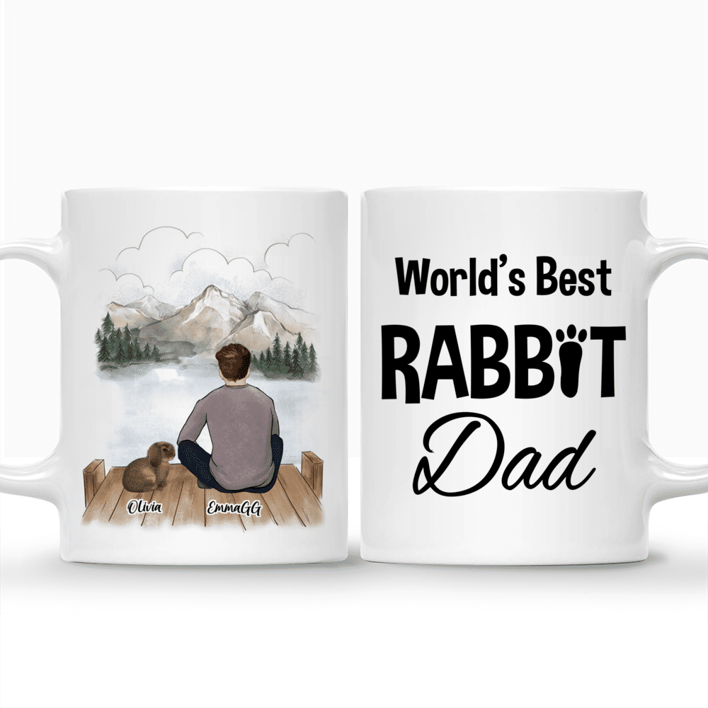 Personalized Mug -  Man & Rabbit - World's Best Rabbit Dad