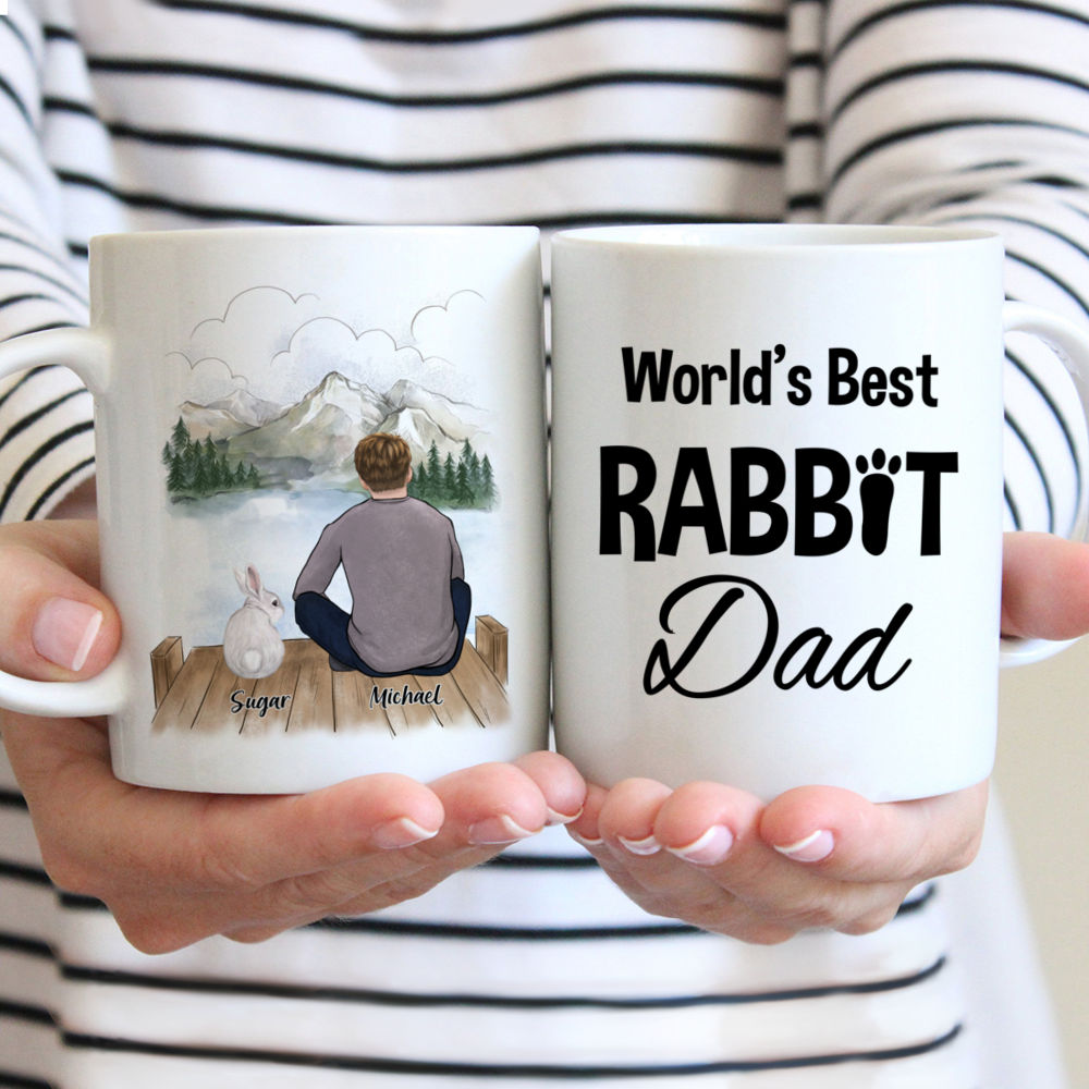 Topic - Personalized Mug -  Man  Rabbit - World's Best Rabbit Dad