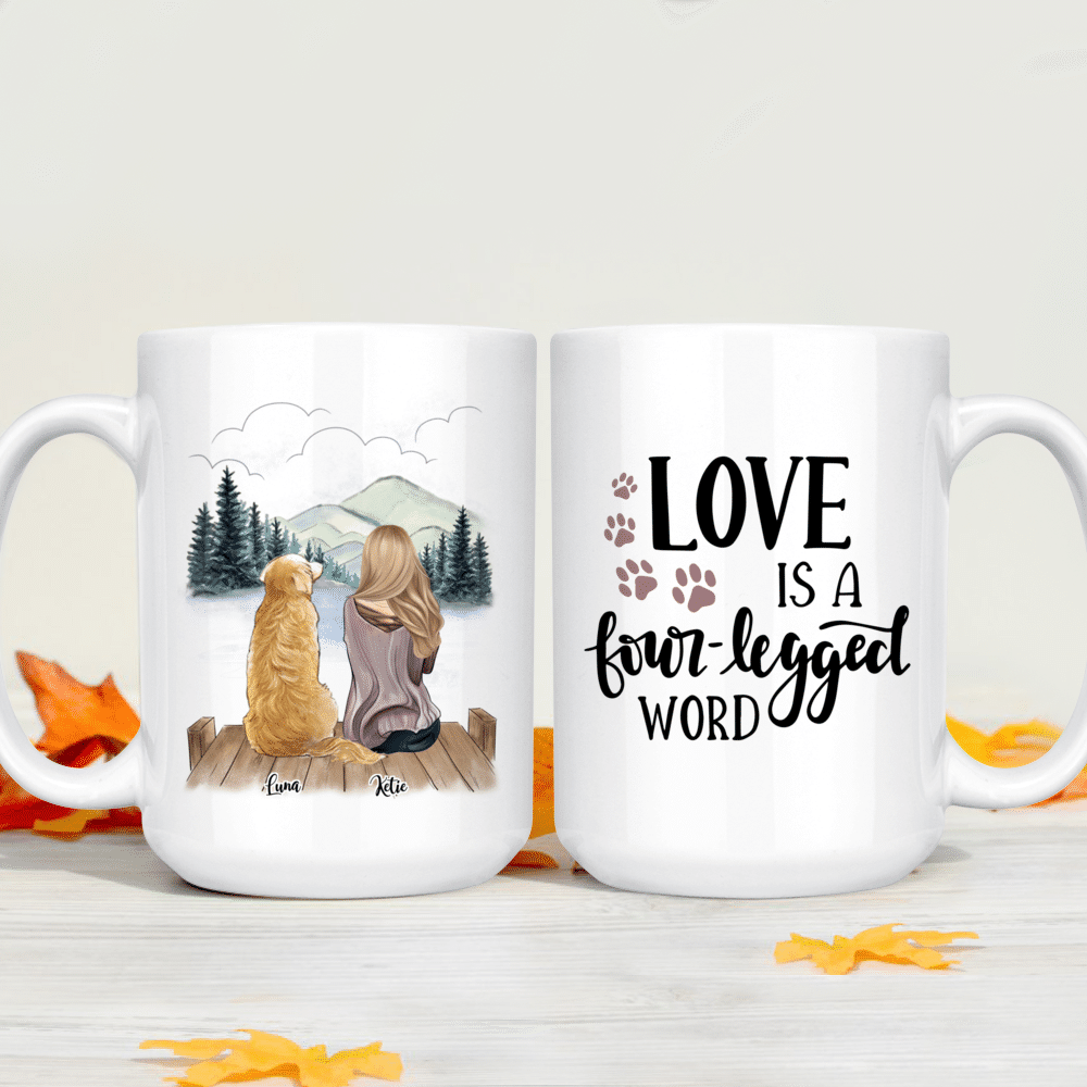 904 Custom Personalized Love Is A Four Legged Word Double Sided Coffee Mug, 11-oz