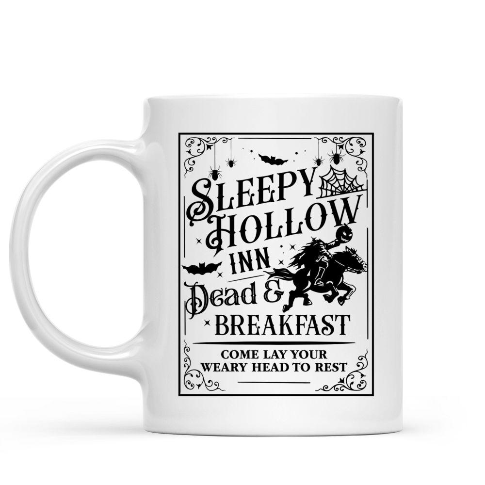 Funny Mug - Sleepy Hollow Mug, Dead And Breakfast Mug, Black Handle Mug, Halloween Mug, Best Friend Gift, Spooky Mug, Fall Mug, 11 Ounce Ceramic Coffee Mug, Halloween Gifts - Mug