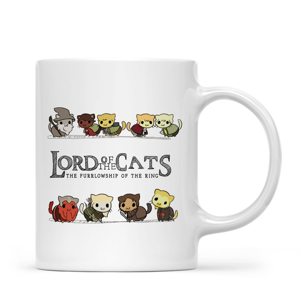 Funny Mug - 11 Ounce Tea Coffee Mug, Lord Of The Cats The Furrlowship Of The Ring Classic Tea Coffee Mug, Birthday Gift, Christmas Gift - Mug_1