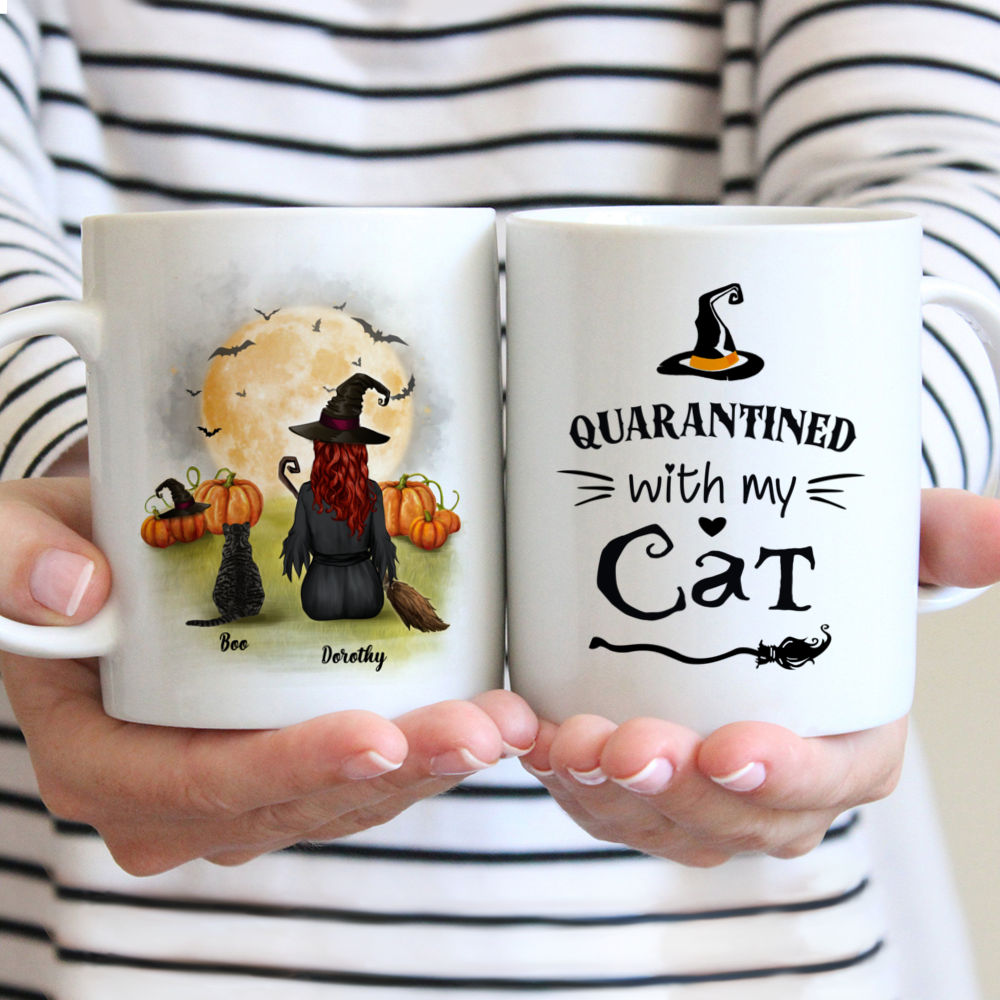 Personalized Halloween Mug - Quarantined with My Cat | Gossby