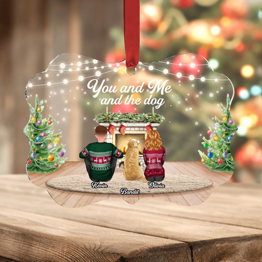 Dog Lovers - You and Me and The Dog - Personalized Ornament_3