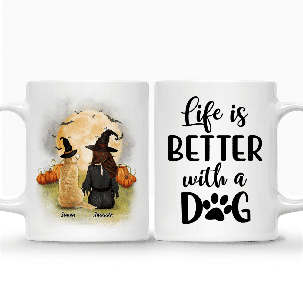 Personalized Mug - Halloween Dog Mug - Life is better with a dog_3