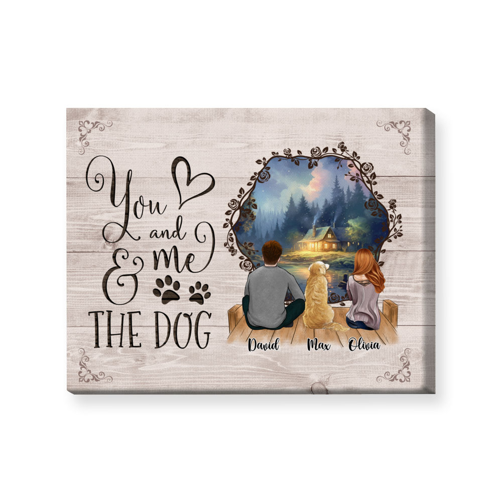 Personalized Wrapped Canvas - Personalized Canvas - You And Me & The Dog  (36444) BG10