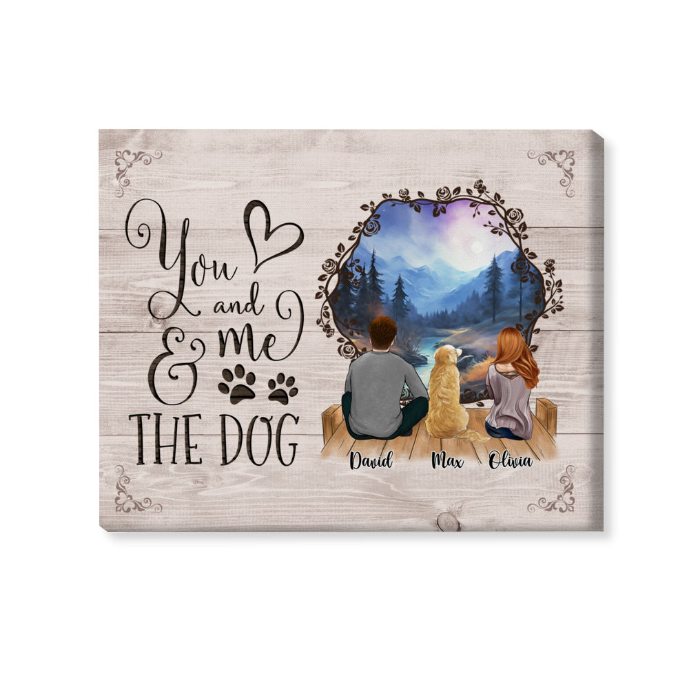 Personalized Canvas - You And Me & The Dog (36444) BG12 - Personalized Wrapped Canvas_3