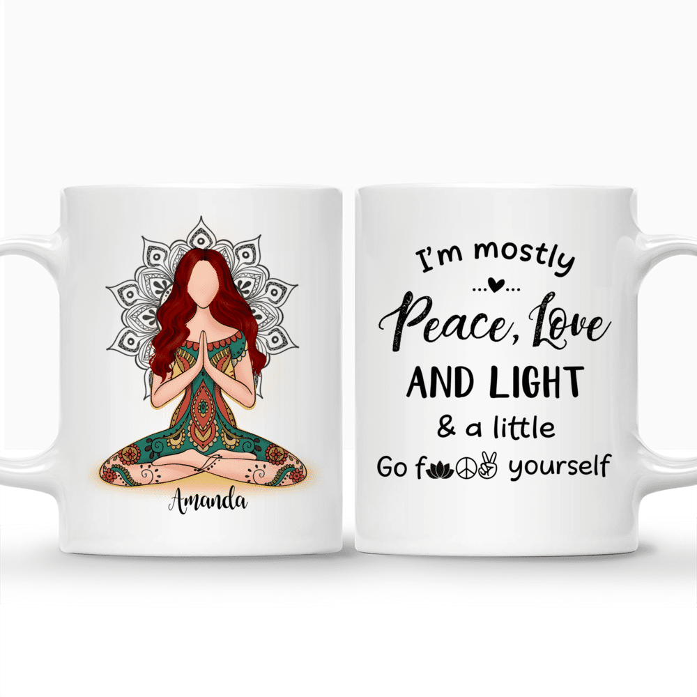 Yoga Mug - I'm Mostly Peace Love & Light - Personalized Mug_3