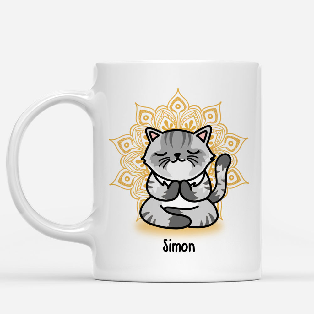 Personalized Mug - Yoga Cat Mug - I'm Mostly Peace Love & Light_1