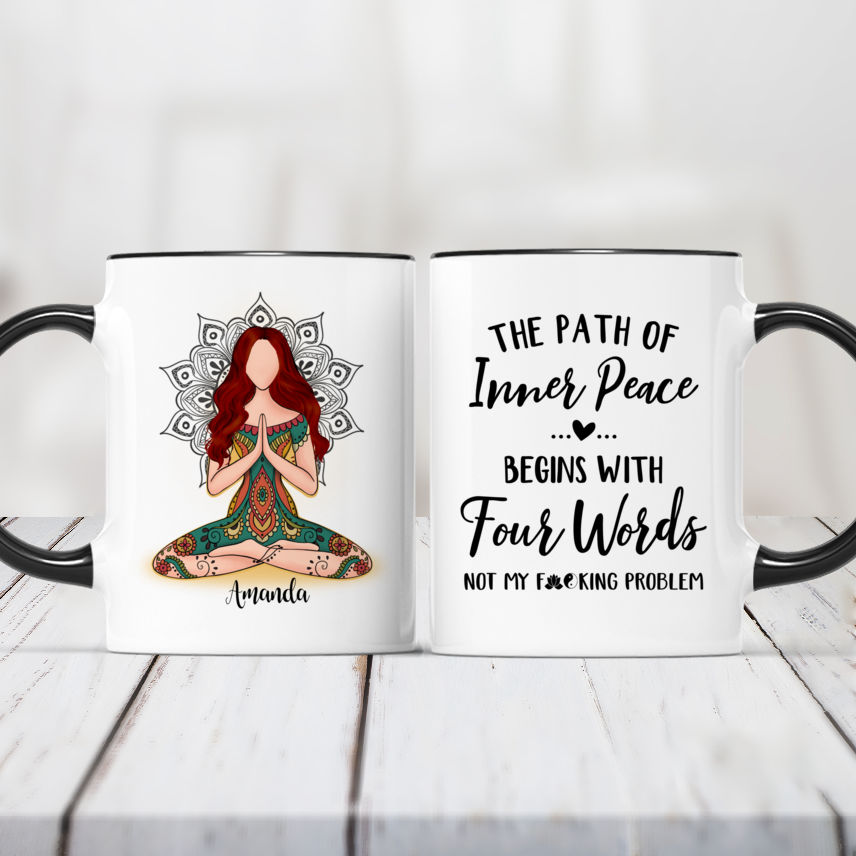 Personalized Mug - Yoga Mug - The Path Of Inner Peace Begins With