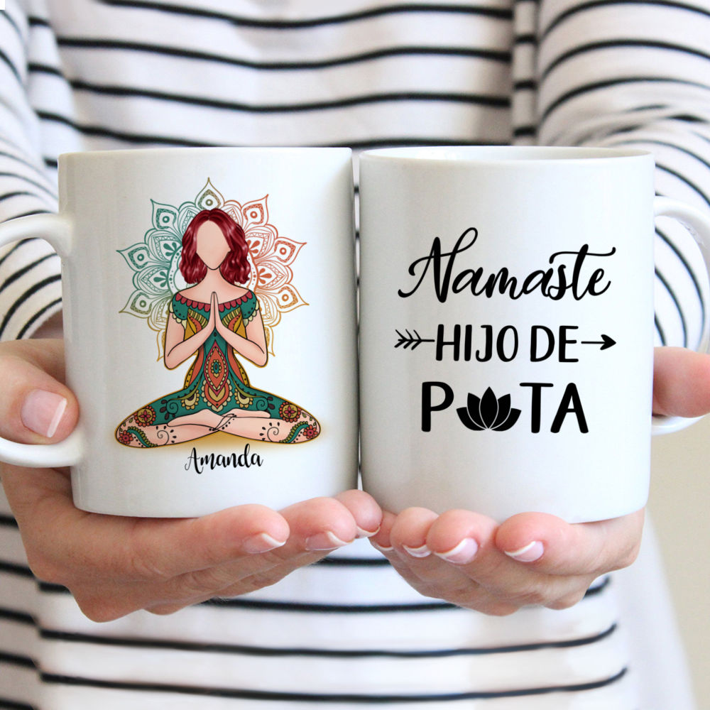 Personalized Mug - Funny Yoga Mug - Namaste Hijo De Puta