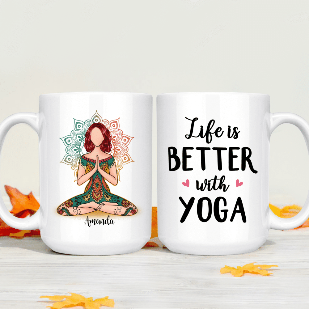 Yoga Mug Yoga Gift Yoga Watercolor Art Mug Yoga Coffee Mug Unique Yoga Gifts  