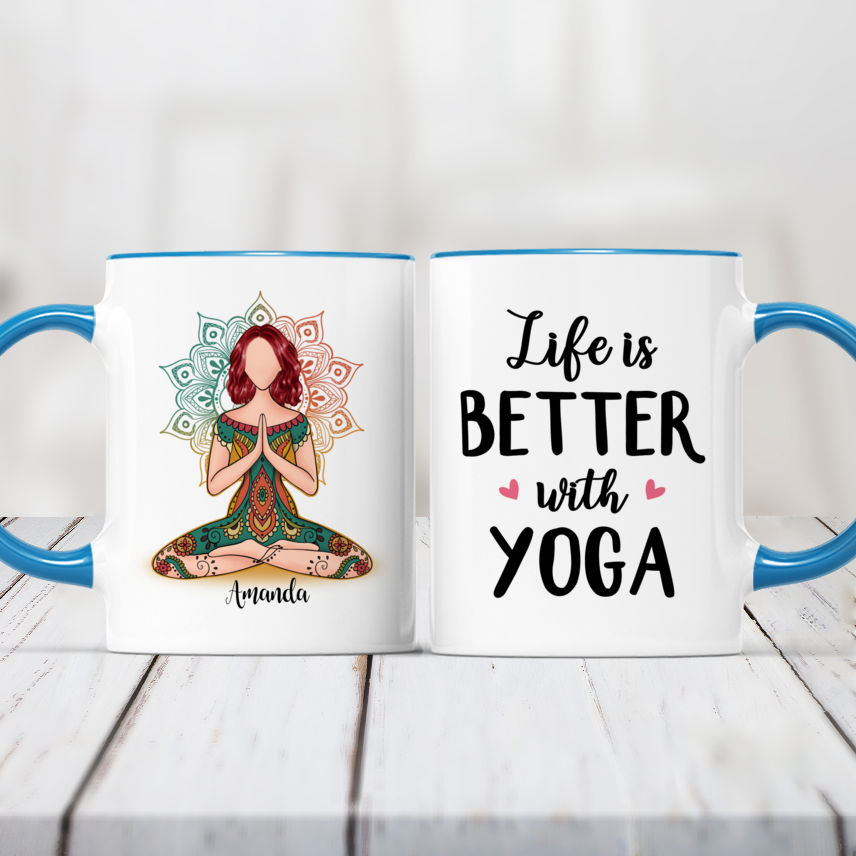 Personalized Mug - Funny Yoga Mug - Life Is Better With Yoga