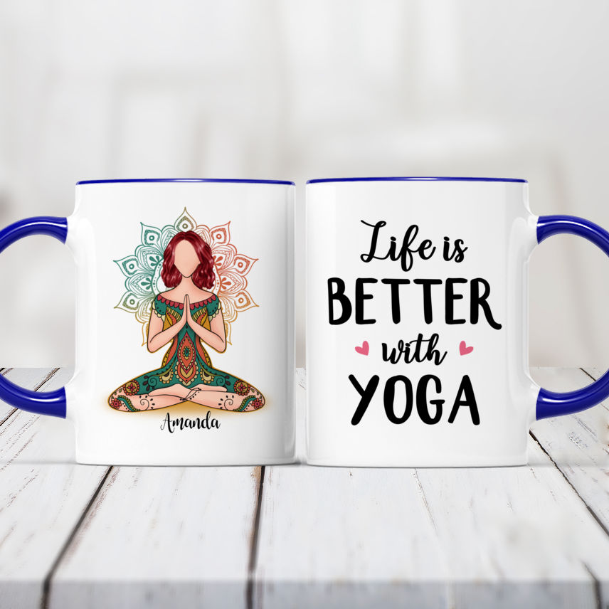 Yoga With Besties Always Together - Personalized Mug For Friends, For Her,  Yoga