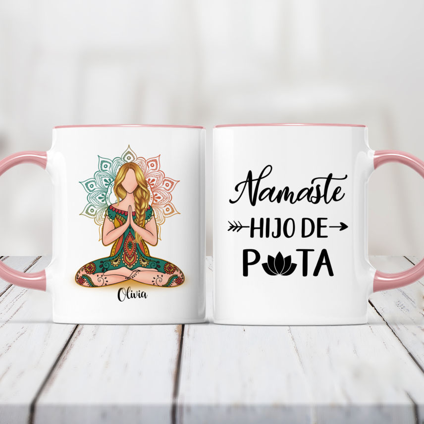 Personalized Mug - Yoga Mug - Namaste Hijo De Puta (3 Sizes)