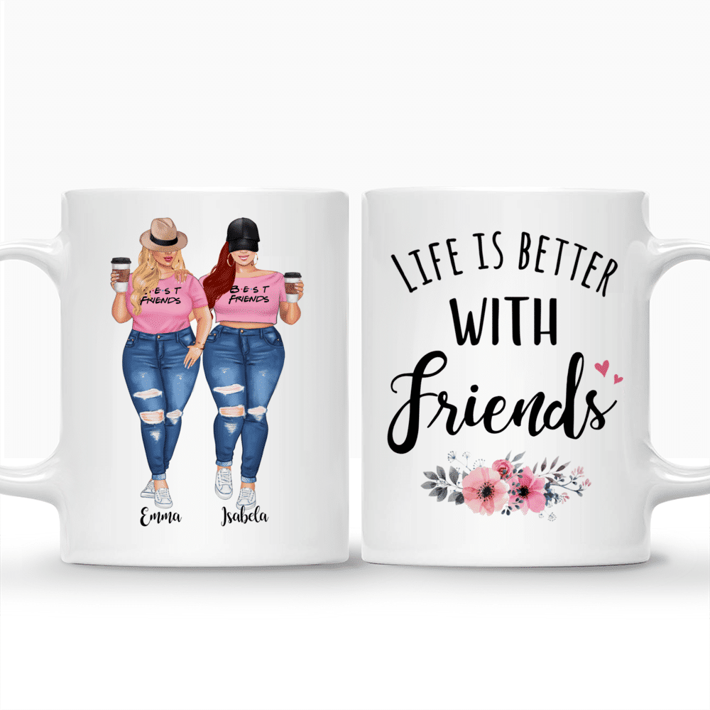 Personalized Mug - 2 Pink Girls - Life Is Better With Friends_3