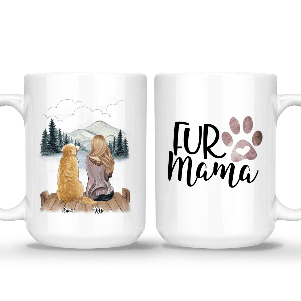 Fur Mama, Best Dog Mom Mugs, Customized Mugs for Dog Lovers