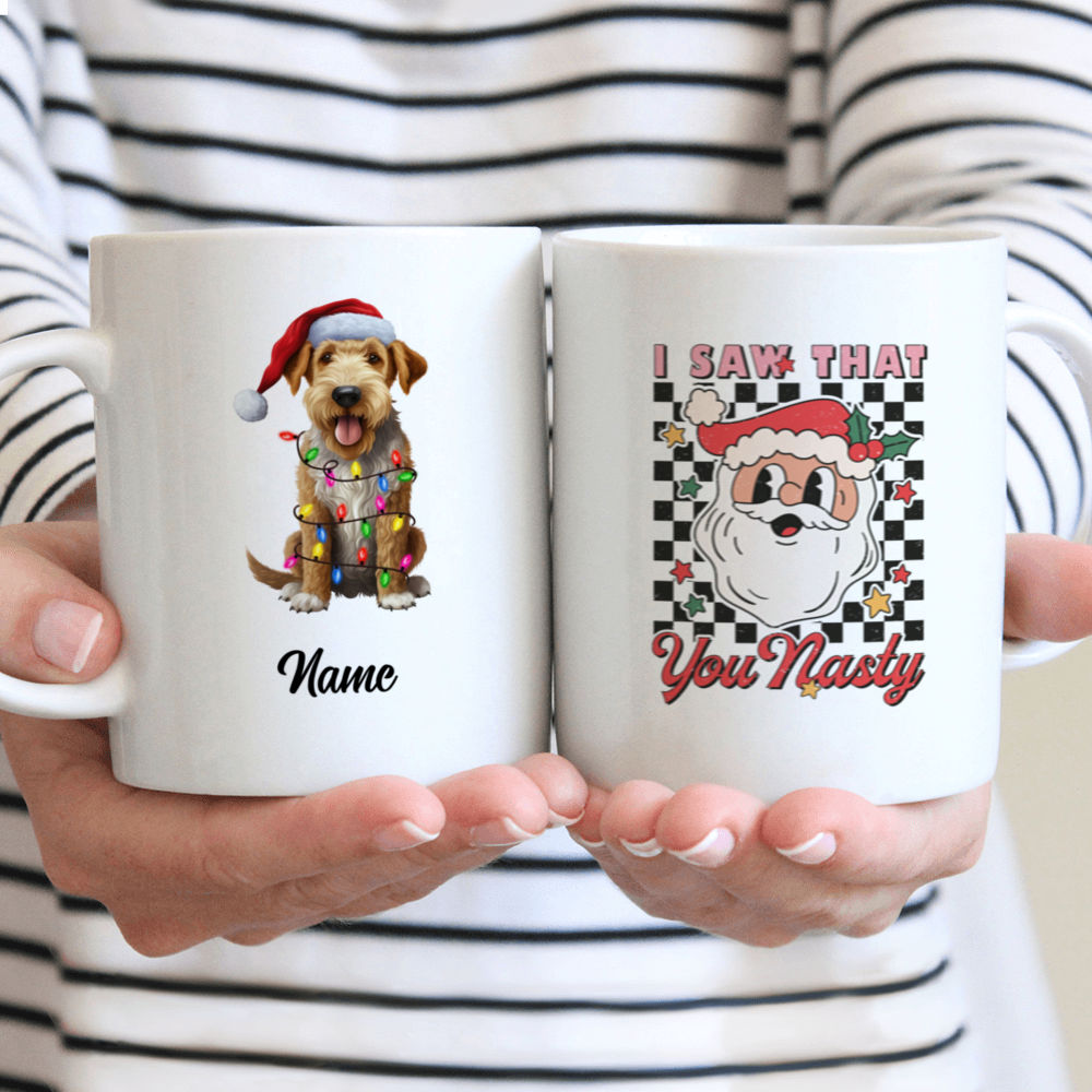 Christmas Mug - Funny Dog Christmas Light Mug - Retro Gifts For Family, Friends, Couple, Brother, Sister, Parents