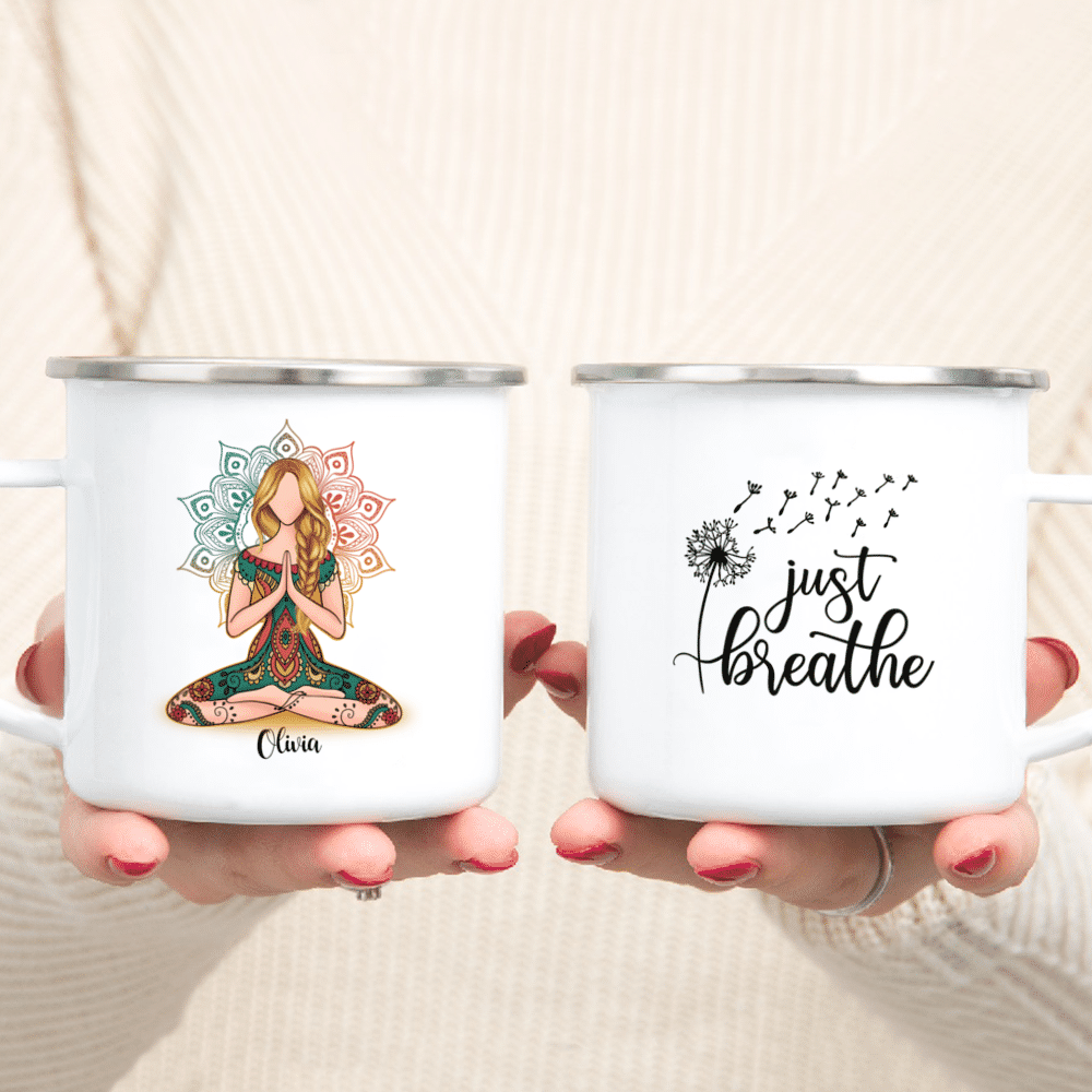 Personalized Mug - Yoga Mug - Just Breathe