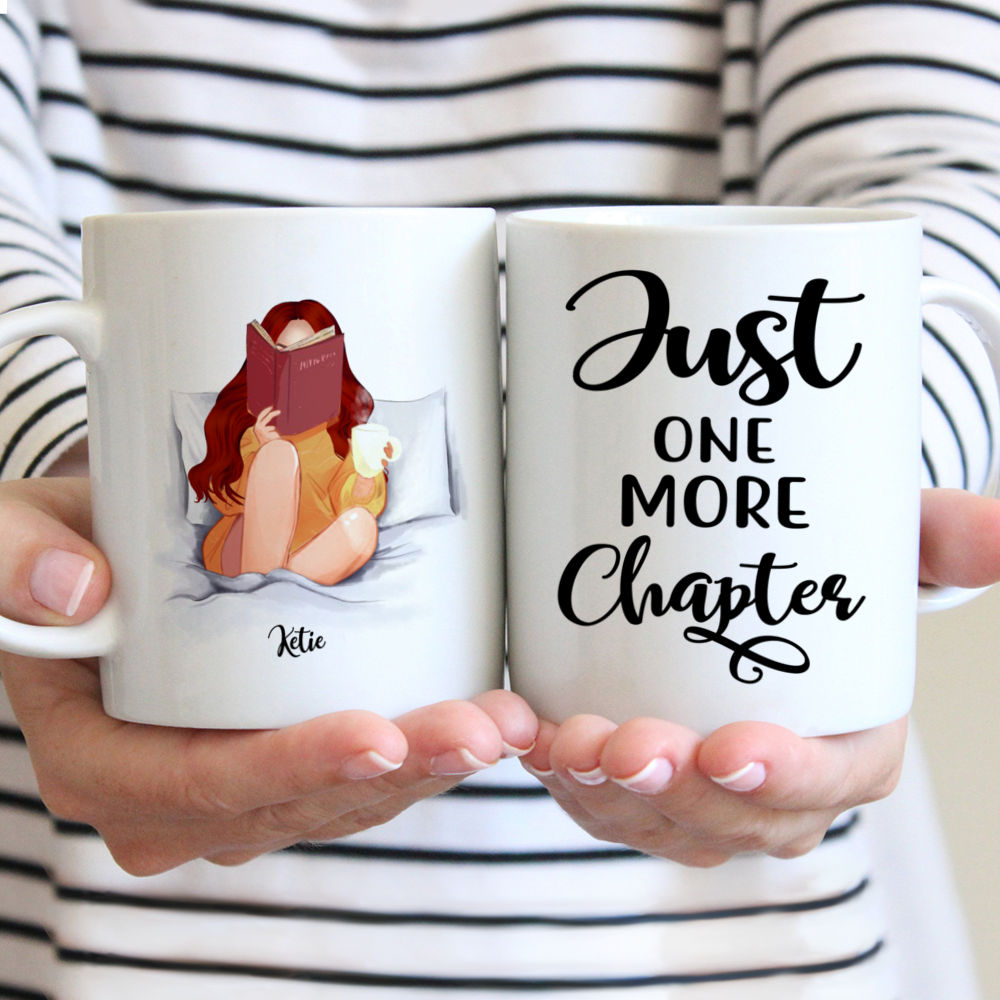 Girl and Book - Just One More Chapter. - Personalized Mug