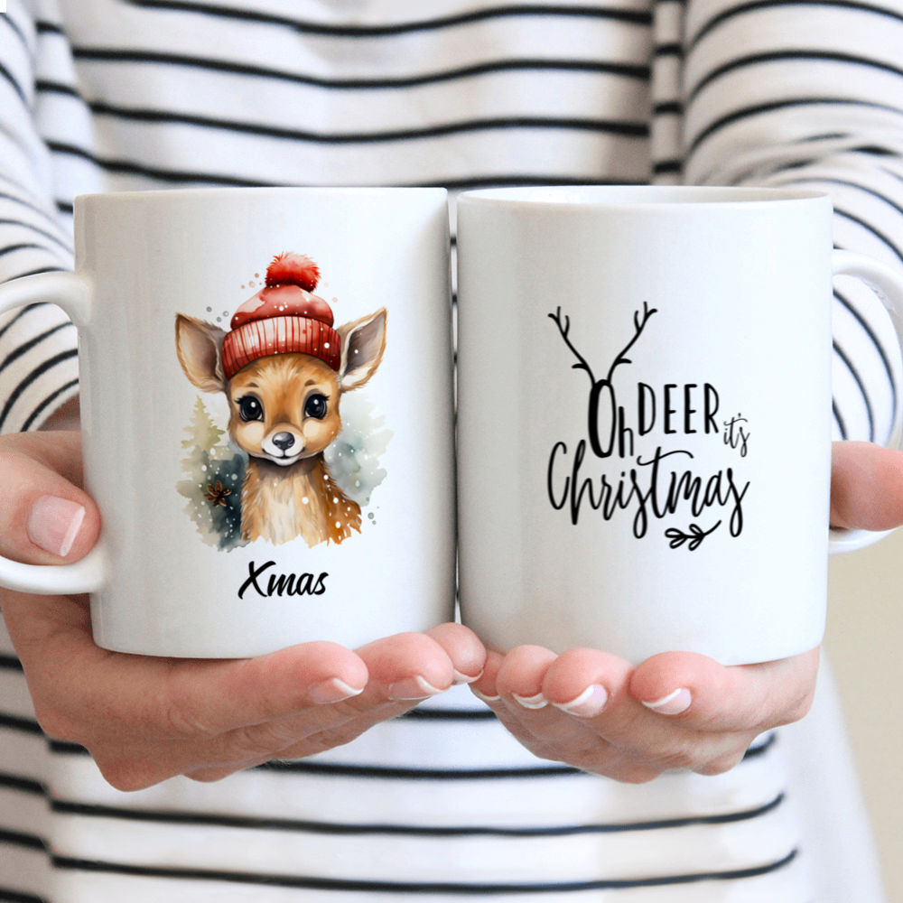 Christmas Mug - Cute Deer Christmas Gift - Personalized Mug