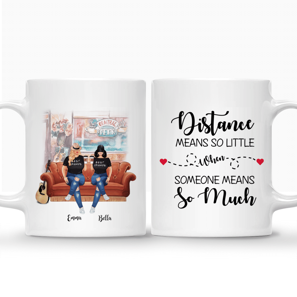 Trendy Faux Rose Gold Script, Best Friends Photo Coffee Mug