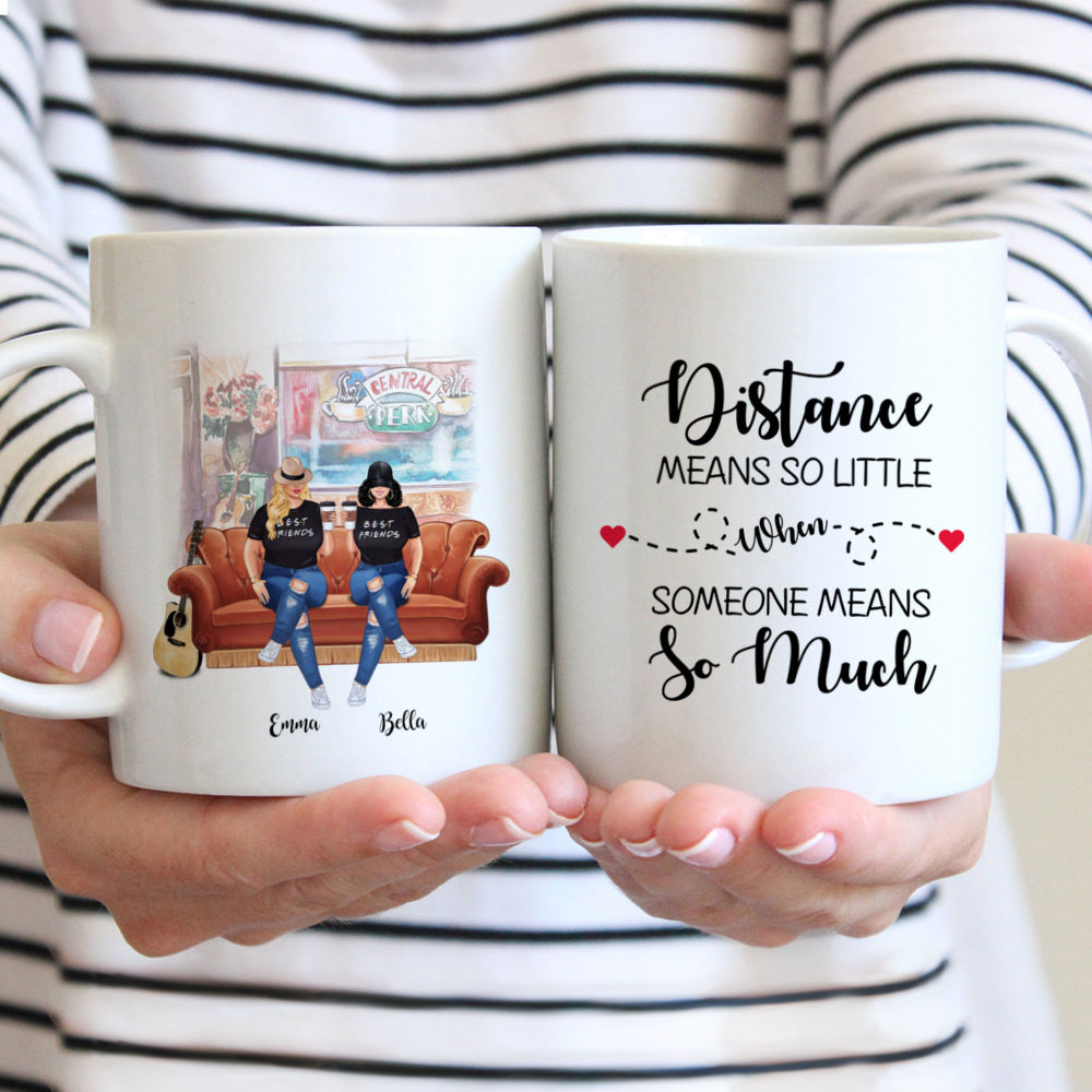 Curvy Friends - Distance Means So Little When Someone Means So Much - Personalized Mug